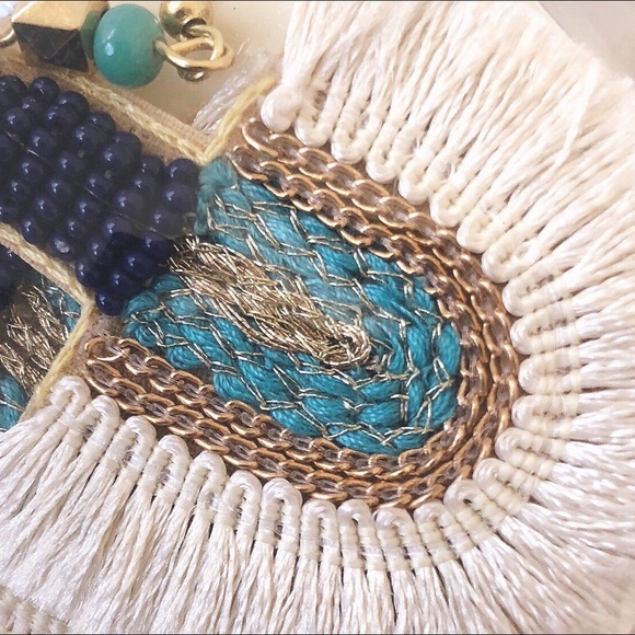 Boho Tassel Long Beaded Dangle Statement Earrings - Picture 3 of 3